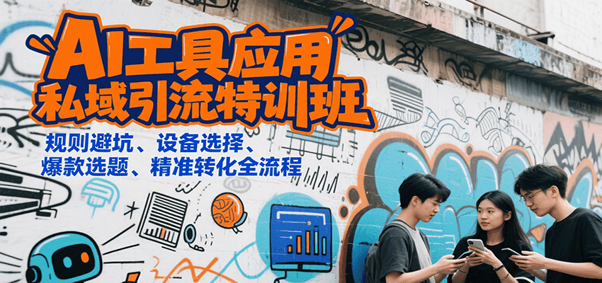 AI工具应用私域引流特训班,规则避坑、设备选择、爆款选题、精准转化全流程-优优云网创