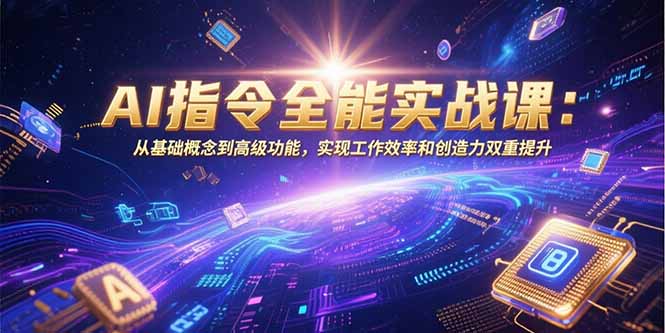 AI指令全能实战课：从基础概念到高级功能，实现工作效率和创造力双重提升-优优云网创