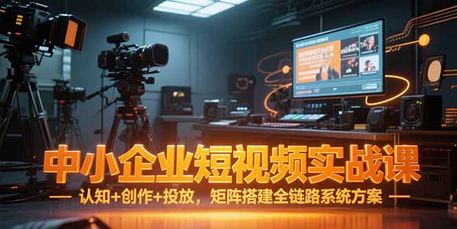 中小企业短视频实战课,认知+创作+投放,矩阵搭建全链路系统方案-优优云网创
