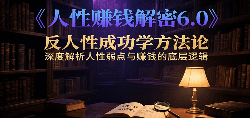 人性赚钱解密6.0,反人性成功学方法论,深度解析人性弱点与赚钱的底层逻辑-优优云网创