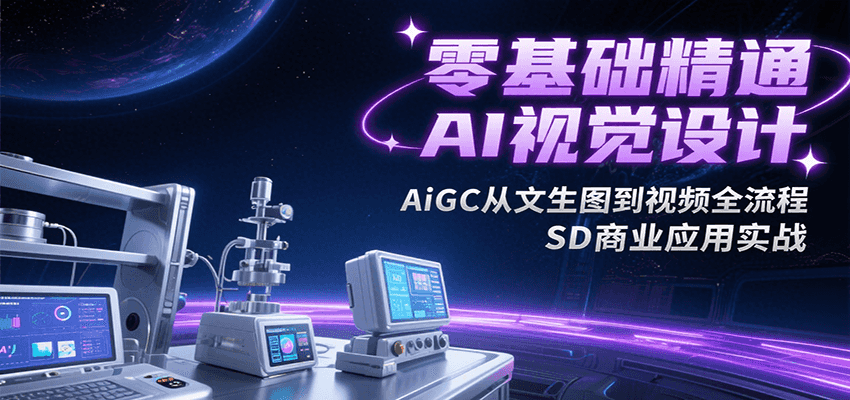 零基础精通AI视觉设计，AiGC从文生图到视频全流程，SD商业应用实战-优优云网创