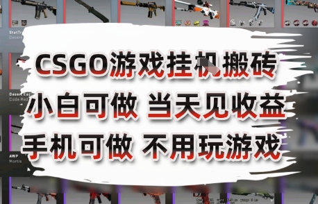 CSGO游戏挂G搬砖,小白纯手机即可操作,不用电脑打游戏,日入3张+,副业网创项目【揭秘】-优优云网创