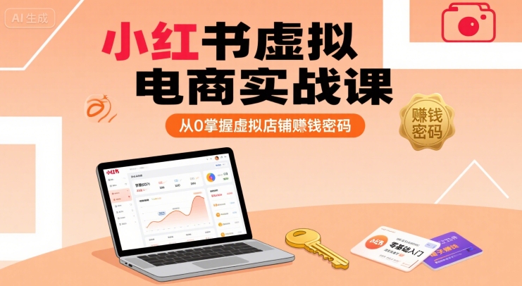 小红书虚拟电商实战课，从0掌握虚拟店铺賺钱密码-优优云网创