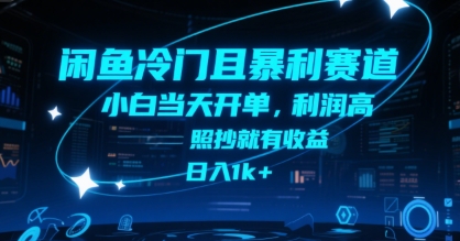 闲鱼冷门且暴利赛道，小白当天开单，利润高，照抄就有收益，日入1k+【揭秘】-优优云网创