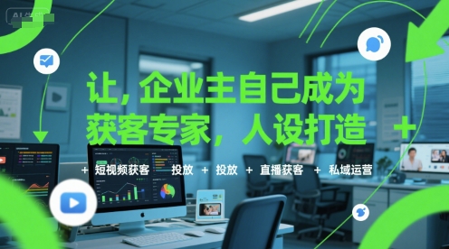 让企业主自己成为获客专家,人设打造+短视频获客+投放+直播获客+私域运营-优优云网创