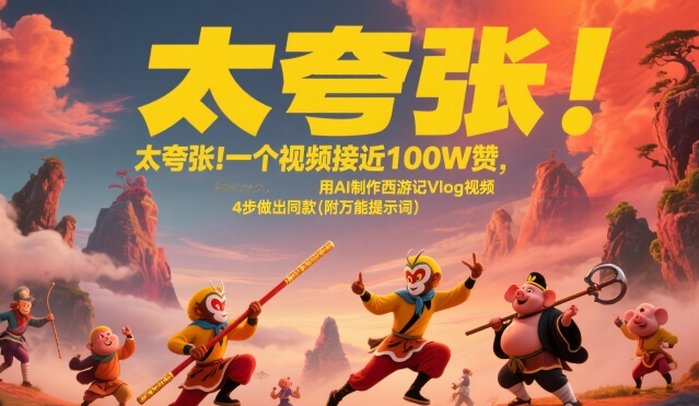 太夸张！一个视频接近100W赞，用AI制作西游记Vlog视频，全流程拆解来了(附万能提示词)-优优云网创
