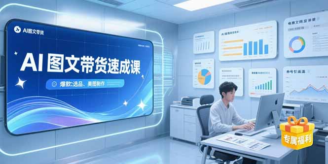 AI图文带货速成课，养号引流秘籍，爆款选品策略，美图制作全流程-优优云网创