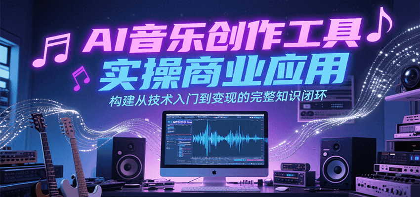 AI音乐创作工具实操商业应用，构建从技术入门到变现的完整知识闭环-优优云网创