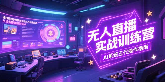 无人直播实操训练营,从设备搭建到话术,AI系统五代操作指南(7月更新-优优云网创