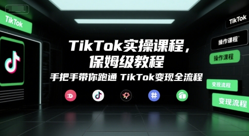 TikTok实操课程，保姆级教程，手把手带你跑通TikTok变现全流程-优优云网创